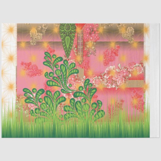 鏡と植物のデザイン 薄葉紙 (正面)