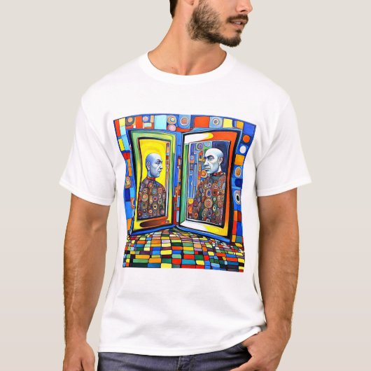鏡に映る自分は誰? Tシャツ (正面)