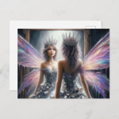 鏡に見える愛らしい妖精 ポストカード (正面/裏面)