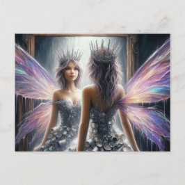 鏡に見える愛らしい妖精 ポストカード