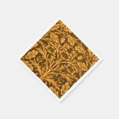 鏡のアコーンとオークの離れとフローラルパターン スタンダードカクテルナプキン (角)