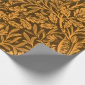 鏡のアコーンとオークの離れとフローラルパターン ラッピングペーパー (角)