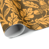 鏡のアコーンとオークの離れとフローラルパターン ラッピングペーパー (ロールコーナー)