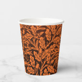 鏡のアコーンとオークの離れとフローラルパターン 紙コップ (裏面)