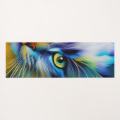 鏡のシャムカラフル猫の写真 ヨガマット (裏面(横))