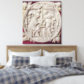 鏡のチェスのゲームを描くケース, c.1300 キャンバスプリント (インサイチュ (寝室))