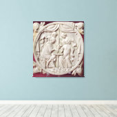 鏡のチェスのゲームを描くケース, c.1300 キャンバスプリント (インサイチュ (ウッドフロア))