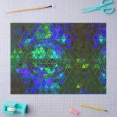 鏡のディスコの球の素晴しく幾何学的なデジタルプリント 薄葉紙 (クラフト)