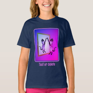 鏡の中のシャム猫パーソナライズされた Tシャツ