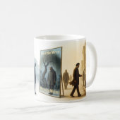 鏡の中の男 内面の変化 超現実マグ コーヒーマグカップ (正面右)