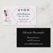 鏡の化粧のサロンのファッションビジネスカードの女の子 名刺 (正面/裏面)