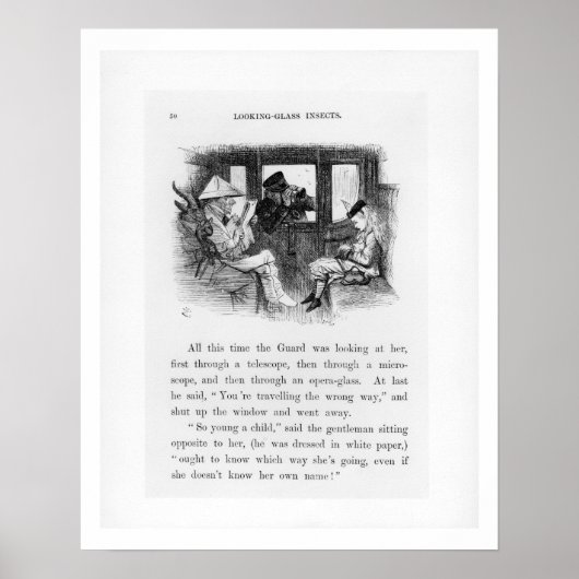 鏡の国の虫アリスイラストレーション ポスター (正面)
