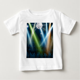 鏡の球のダンス・フロアの群集 ベビーTシャツ