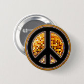 鏡の球のピースサイン 缶バッジ (正面&裏面)