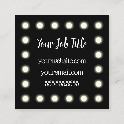 鏡は魅力を構成します芸術家をつけます スクエア名刺 (裏面)