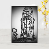 鏡を探して父の休日を見る カード (黄色い花)