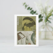 鏡を見る女,歌麿鏡を見る女,歌麿,浮世絵 ポストカード (スタンド正面)