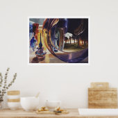 「鏡を通して」水彩画 ポスター (キッチン)