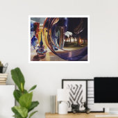 「鏡を通して」水彩画 ポスター (ホームオフィス)