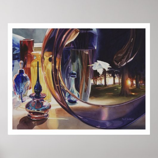 「鏡を通して」水彩画 ポスター (正面)