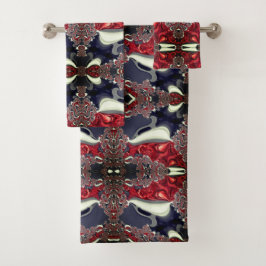 鏡イメージが繰り返し形状を生成し、白の上 バスタオルセット