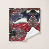 鏡イメージが繰り返し形状を生成し、白の上 バスタオルセット (ウォッシュタオル)