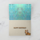 鏡イメージのロングヘアチワワ誕生日 カード (内部)