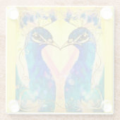 鏡イメージピーコックコースター ガラスコースター (裏面)