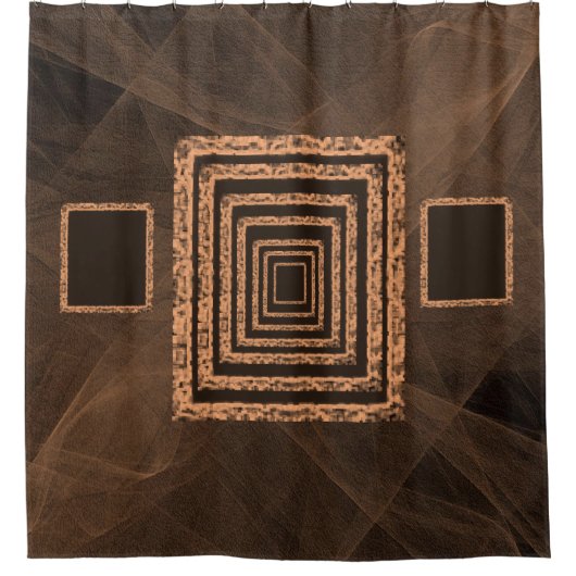 鏡オレンジ色のシャワーカーテン シャワーカーテン (正面)