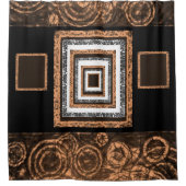 鏡オレンジ色のシャワーカーテン シャワーカーテン (正面)