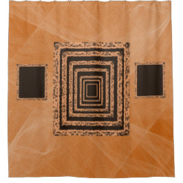 鏡オレンジ色のショーカーテン シャワーカーテン