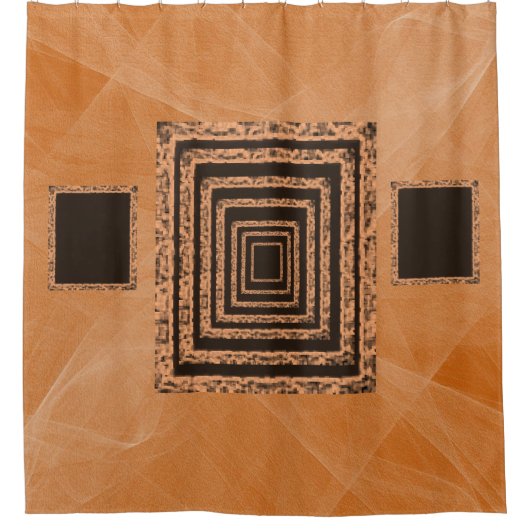 鏡オレンジ色のショーカーテン シャワーカーテン (正面)