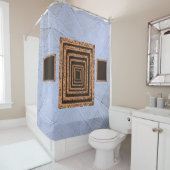 鏡オレンジ色の灰色のショーカーテン シャワーカーテン (インサイチュ)