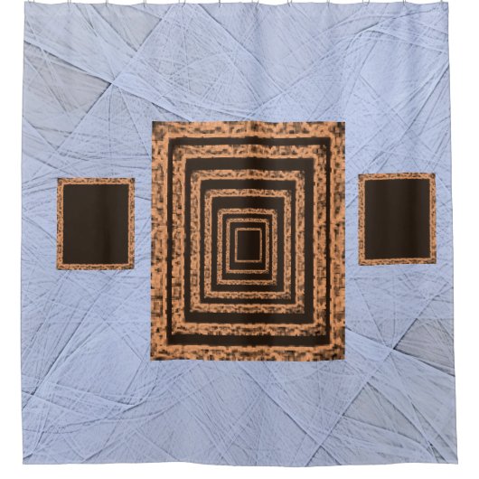 鏡オレンジ色の灰色のショーカーテン シャワーカーテン (正面)