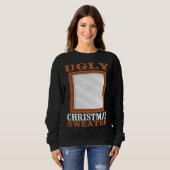 鏡グラフィックXの醜いクリスマスセーおもしろいター スウェットシャツ (正面フル)