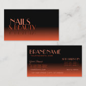 鏡スタイリッシュフォントクラシックブラックオレンジ色グラデーション 名刺 (正面/裏面)