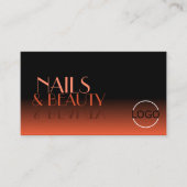 鏡スタイリッシュフォントクラシックブラックレッド追加ロゴ 名刺 (正面)