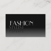 鏡スタイリッシュフォントクラシック白黒と写真 名刺 (正面)