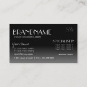 鏡スタイリッシュフォントクラシック白黒モノグラム 名刺 (裏面)