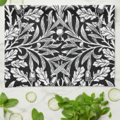 鏡ズアコーンとオーク離れズブラック&ホワイト キッチンタオル (折り畳み)