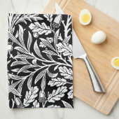 鏡ズアコーンとオーク離れズブラック&ホワイト キッチンタオル (四つ折り)