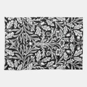 鏡ズアコーンとオーク離れズブラック&ホワイト キッチンタオル (横)