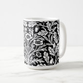 鏡ズアコーンとオーク離れズブラック&ホワイト コーヒーマグカップ (正面右)