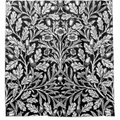 鏡ズアコーンとオーク離れズブラック&ホワイト シャワーカーテン (正面)