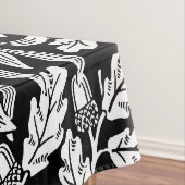 鏡ズアコーンとオーク離れズブラック&ホワイト テーブルクロス (インサイチュ)