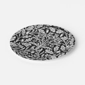 鏡ズアコーンとオーク離れズブラック&ホワイト ペーパープレート (アングル)