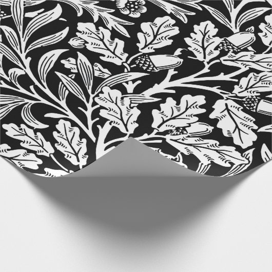 鏡ズアコーンとオーク離れズブラック&ホワイト ラッピングペーパー (角)