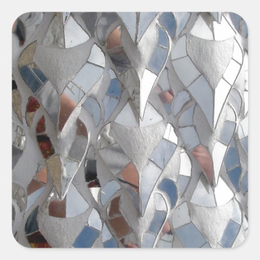 鏡タイルホワイトテンプルチェンライ スクエアシール (正面)