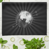 鏡ディスコボールオンブラック キッチンタオル (折り畳み)