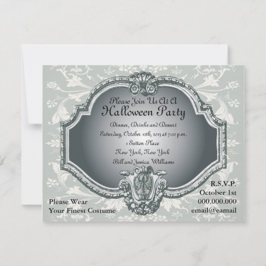 鏡ハロウィンの骨組 招待状 (裏面)